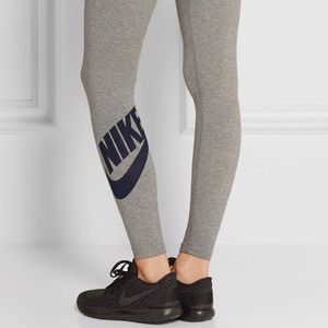 NIKE Gray Leg-A-See Stretch Cotton Leggings